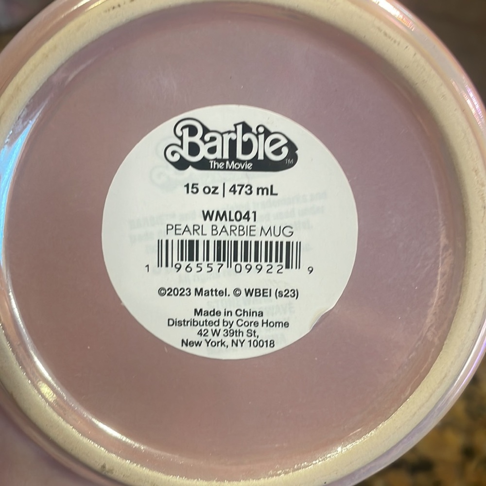 Barbie Stoneware Pearl Pink 15oz Coffee Mug - Picture 4 of 5